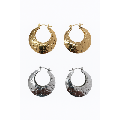  Σκουλαρίκι Κρίκος  Ανάγλυφος